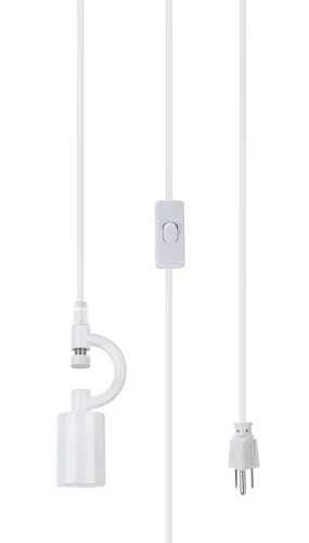 # 21043-2, One-Light Plug-In Swag Pendant Light Conversion Kit in Glossy White