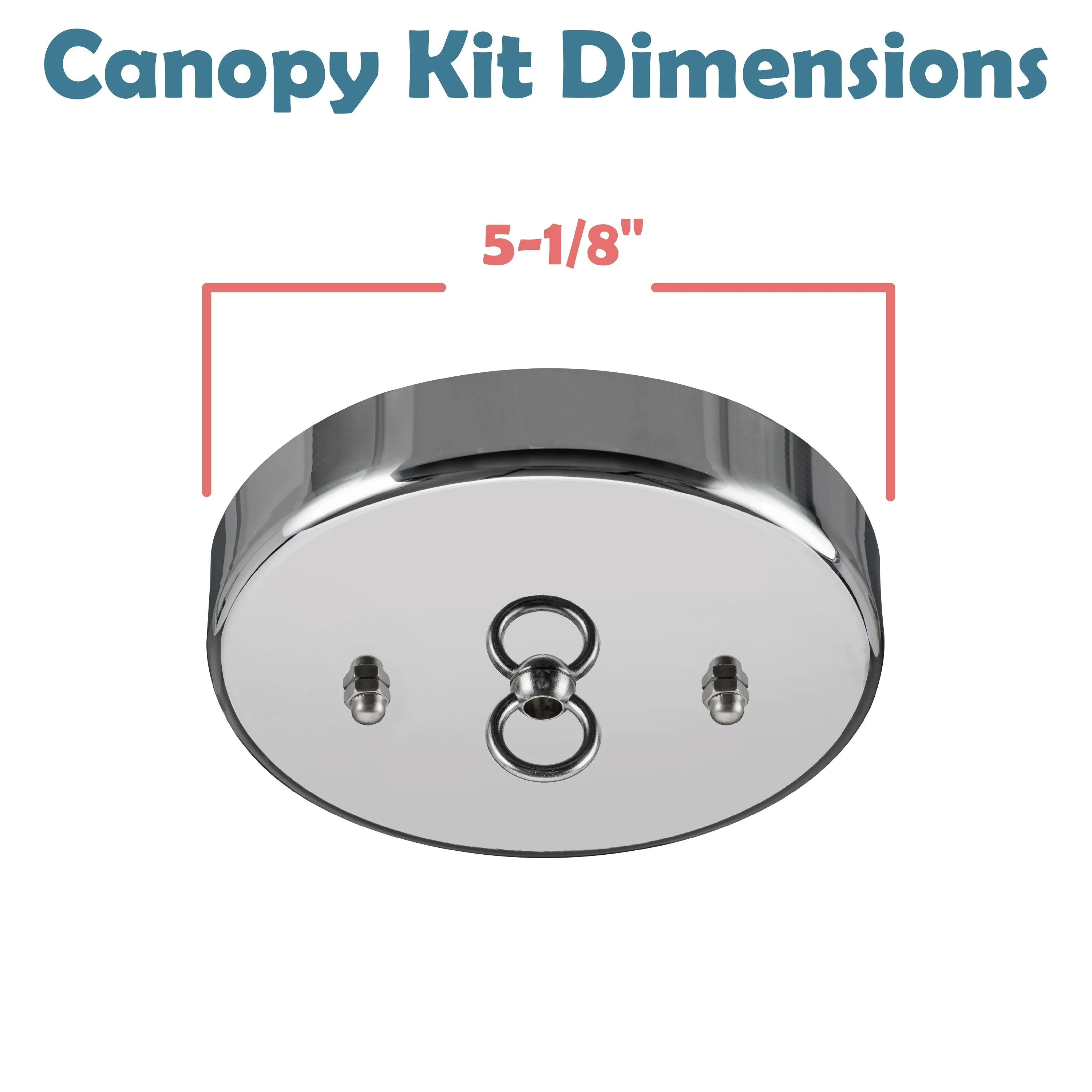 # 21505-3X, Chrome Contemporary Chandelier Fixture Canopy Kit, 5-1/8" Diameter with Loop, 7/16" Center Hole