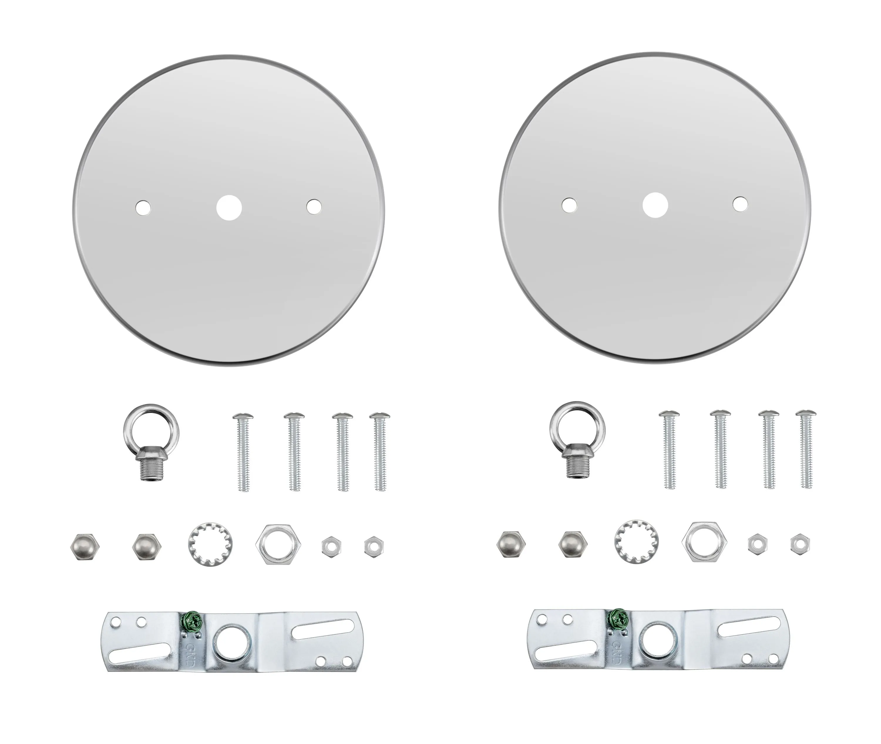 # 21505-3X, Chrome Contemporary Chandelier Fixture Canopy Kit, 5-1/8" Diameter with Loop, 7/16" Center Hole