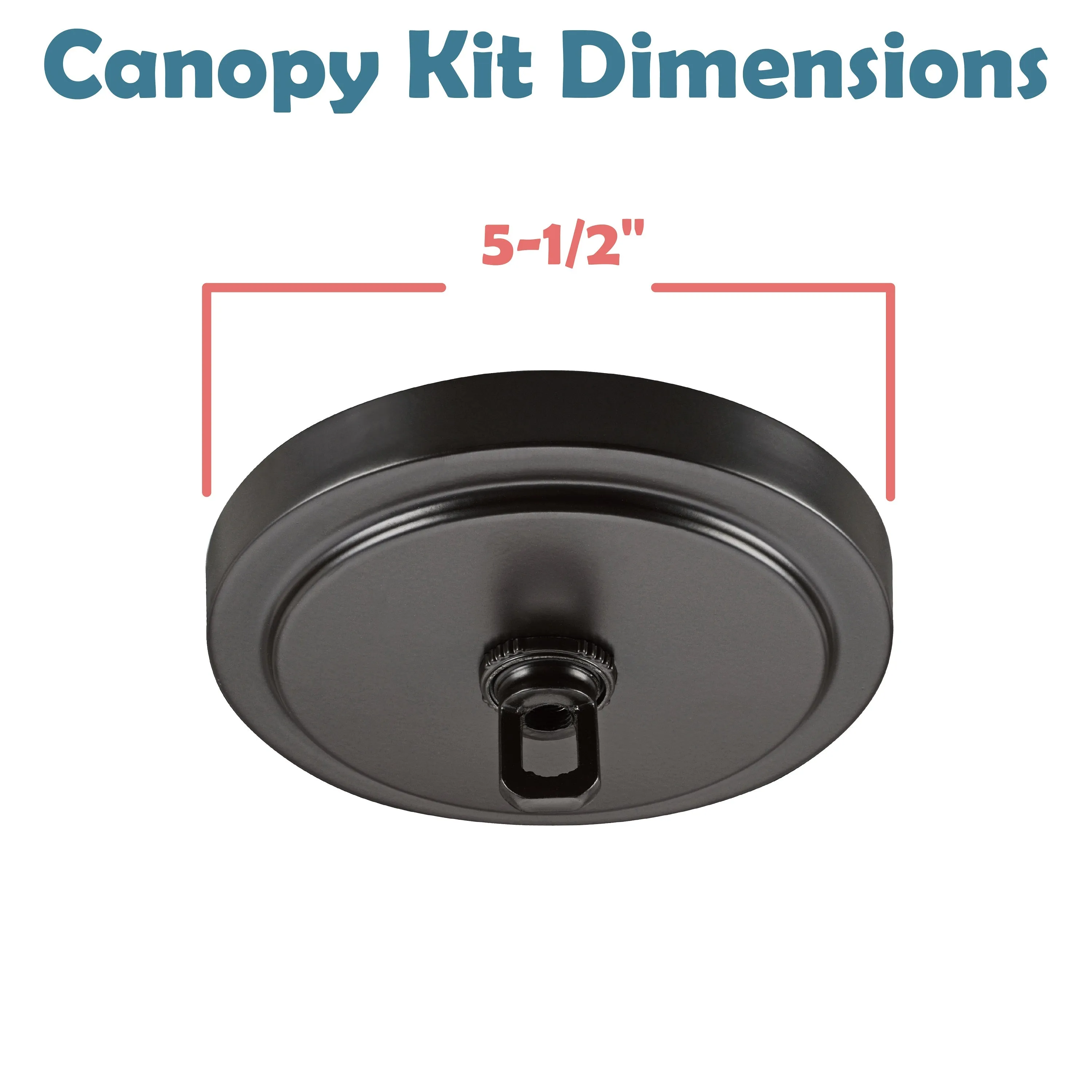 # 21508-1X, Oil Rubbed Bronze Transitional Chandelier Fixture Canopy Kit, 5-1/2" Diameter with Collar Loop, 1" Center Hole