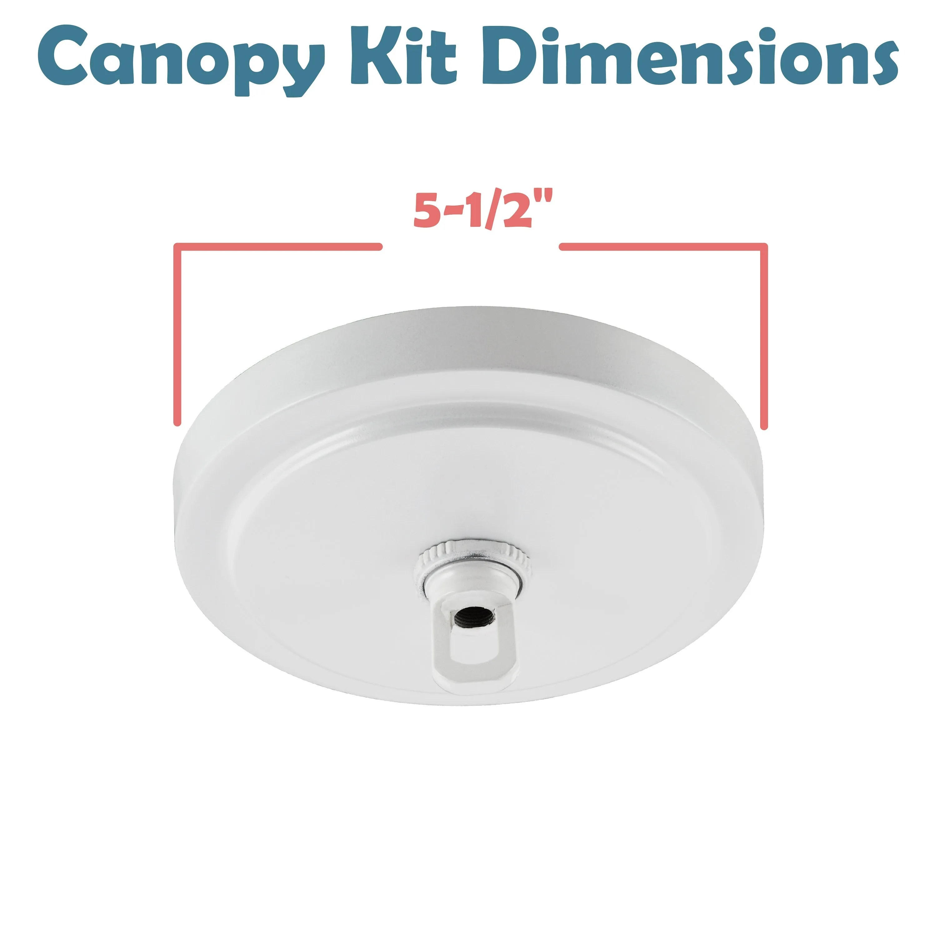 # 21508-2X, Matte White Transitional Chandelier Fixture Canopy Kit, 5-1/2" Diameter with Collar Loop, 1" Center Hole