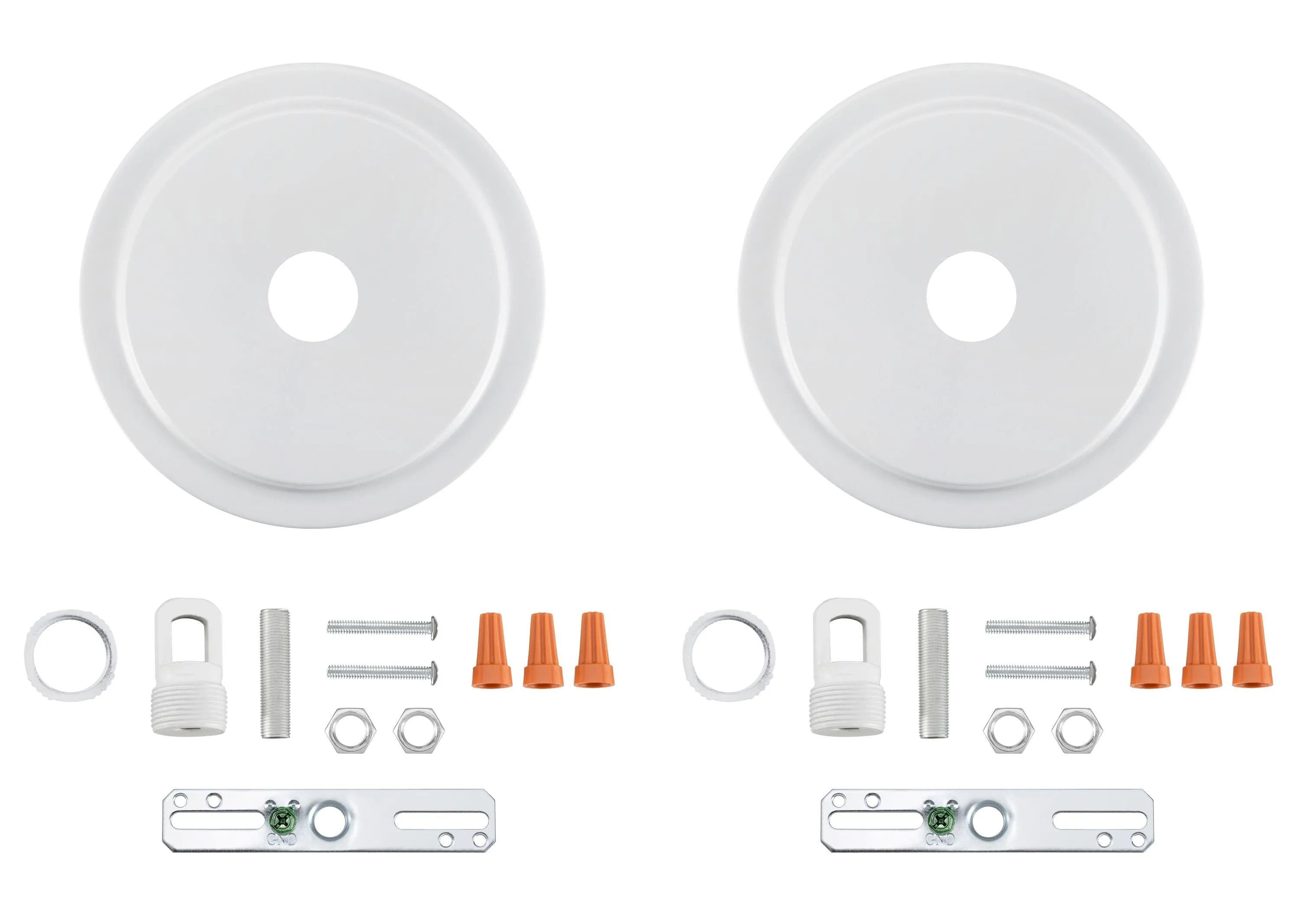 # 21508-2X, Matte White Transitional Chandelier Fixture Canopy Kit, 5-1/2" Diameter with Collar Loop, 1" Center Hole