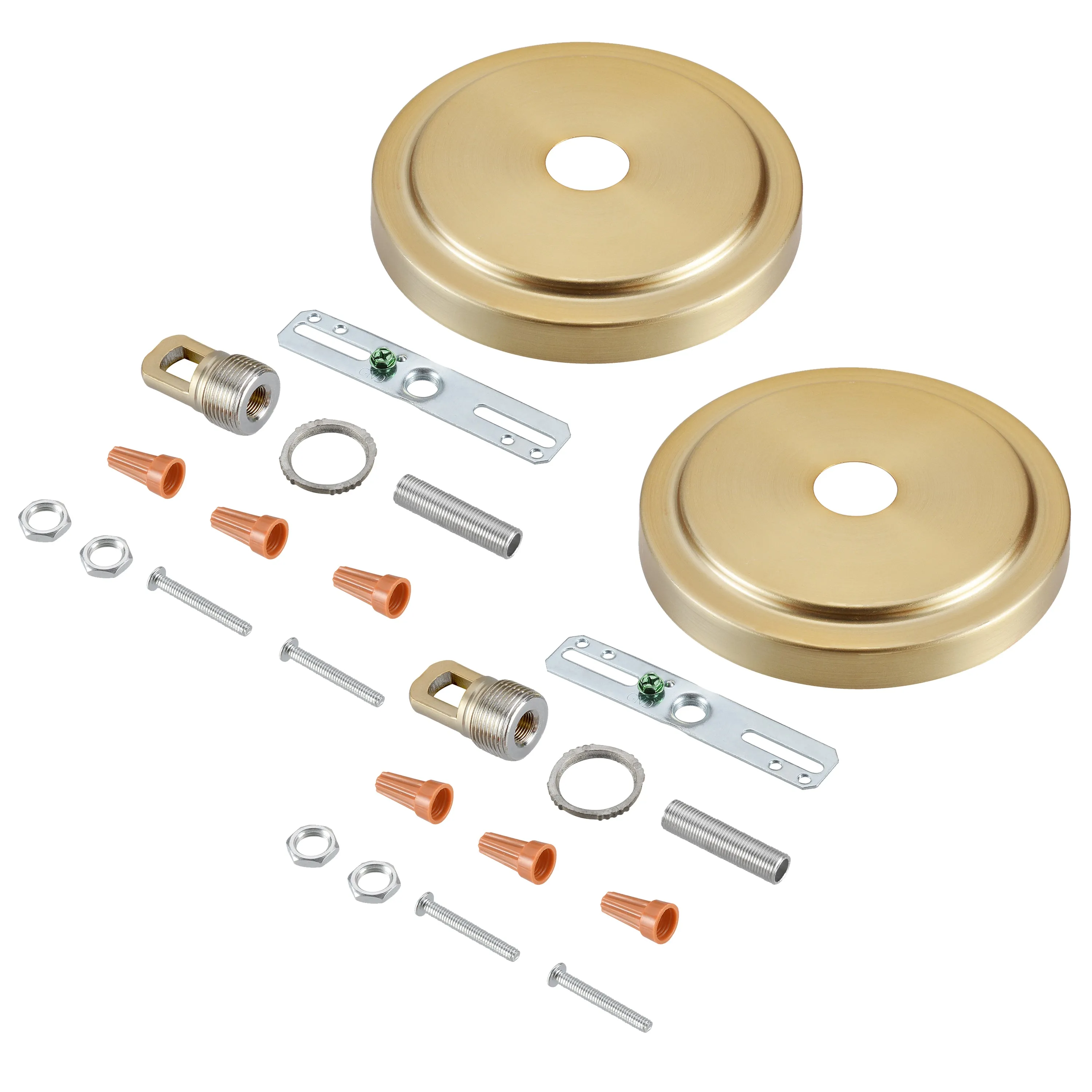 # 21508-4X, Warm Brass Transitional Chandelier Fixture Canopy Kit, 5-1/2" Diameter with Collar Loop, 1" Center Hole