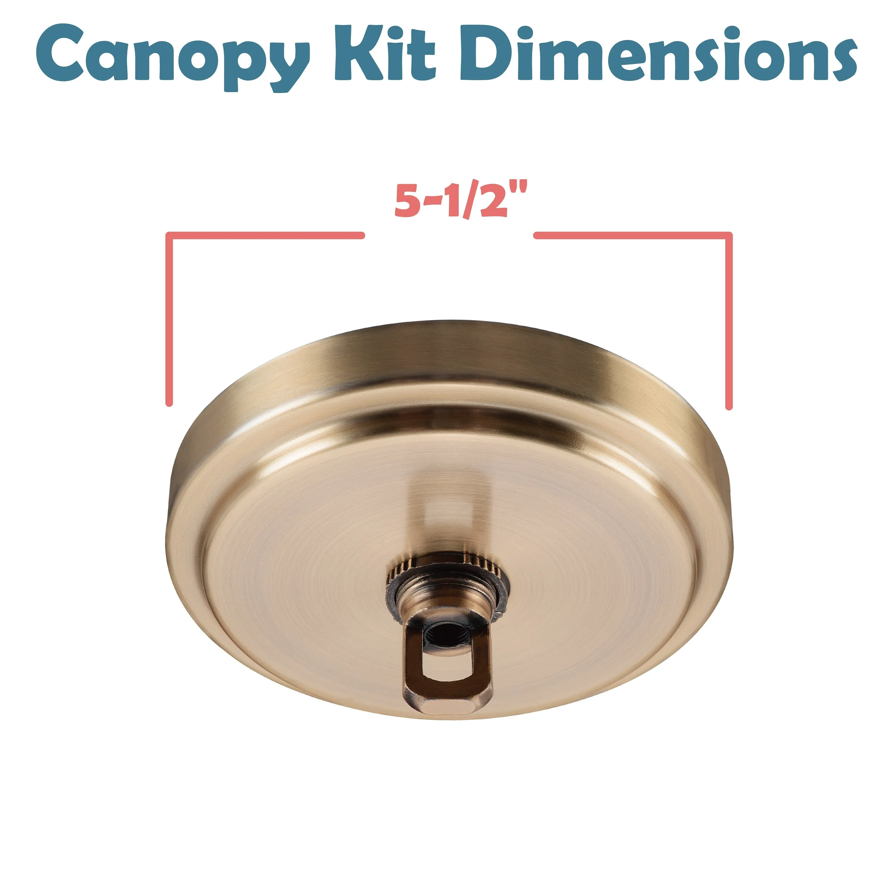 # 21508-4X, Warm Brass Transitional Chandelier Fixture Canopy Kit, 5-1/2" Diameter with Collar Loop, 1" Center Hole