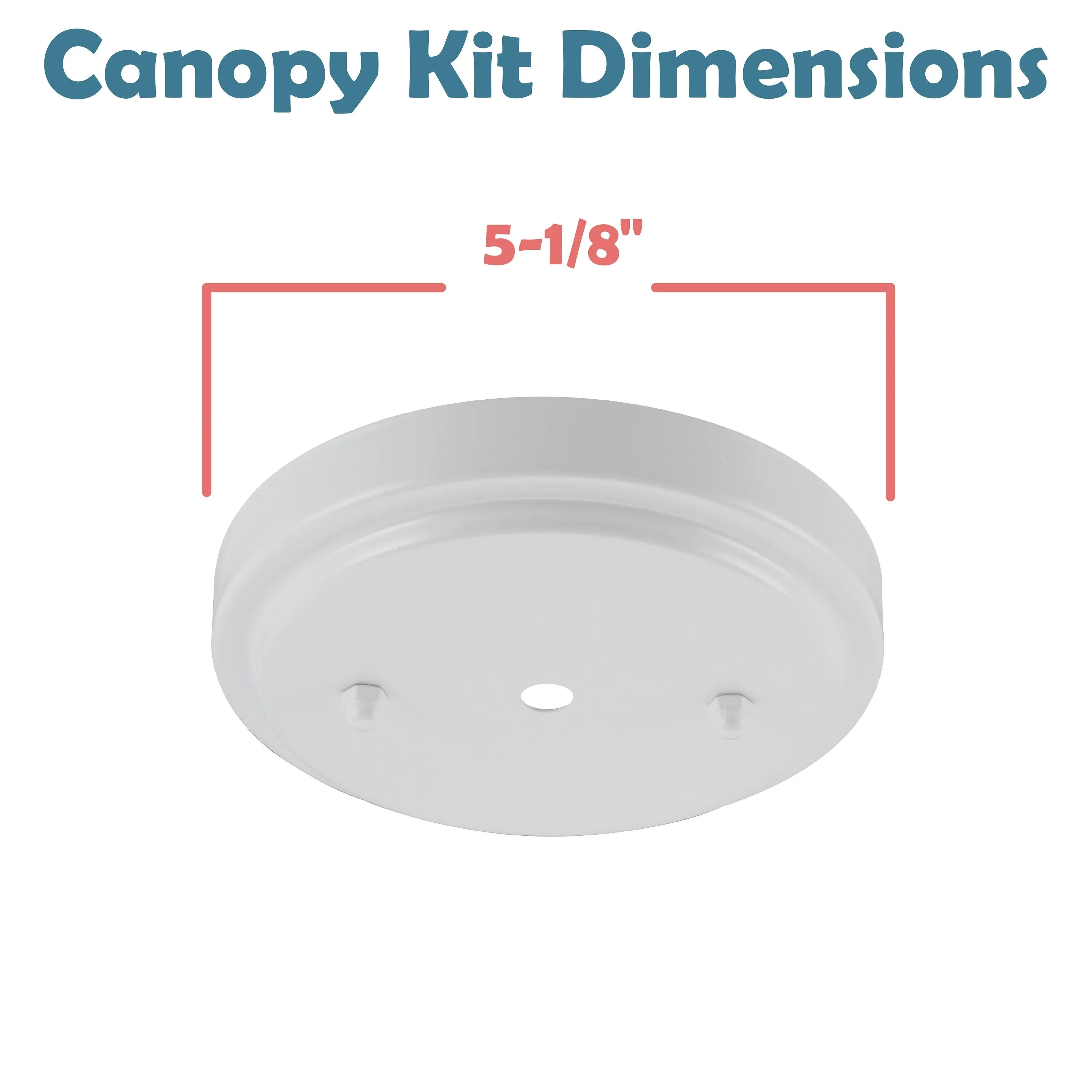 # 21509-2X, Matte White Transitional Chandelier Fixture Canopy Kit w/Universal Cross Bar, 5-1/8" Diameter, 7/16" Center Hole