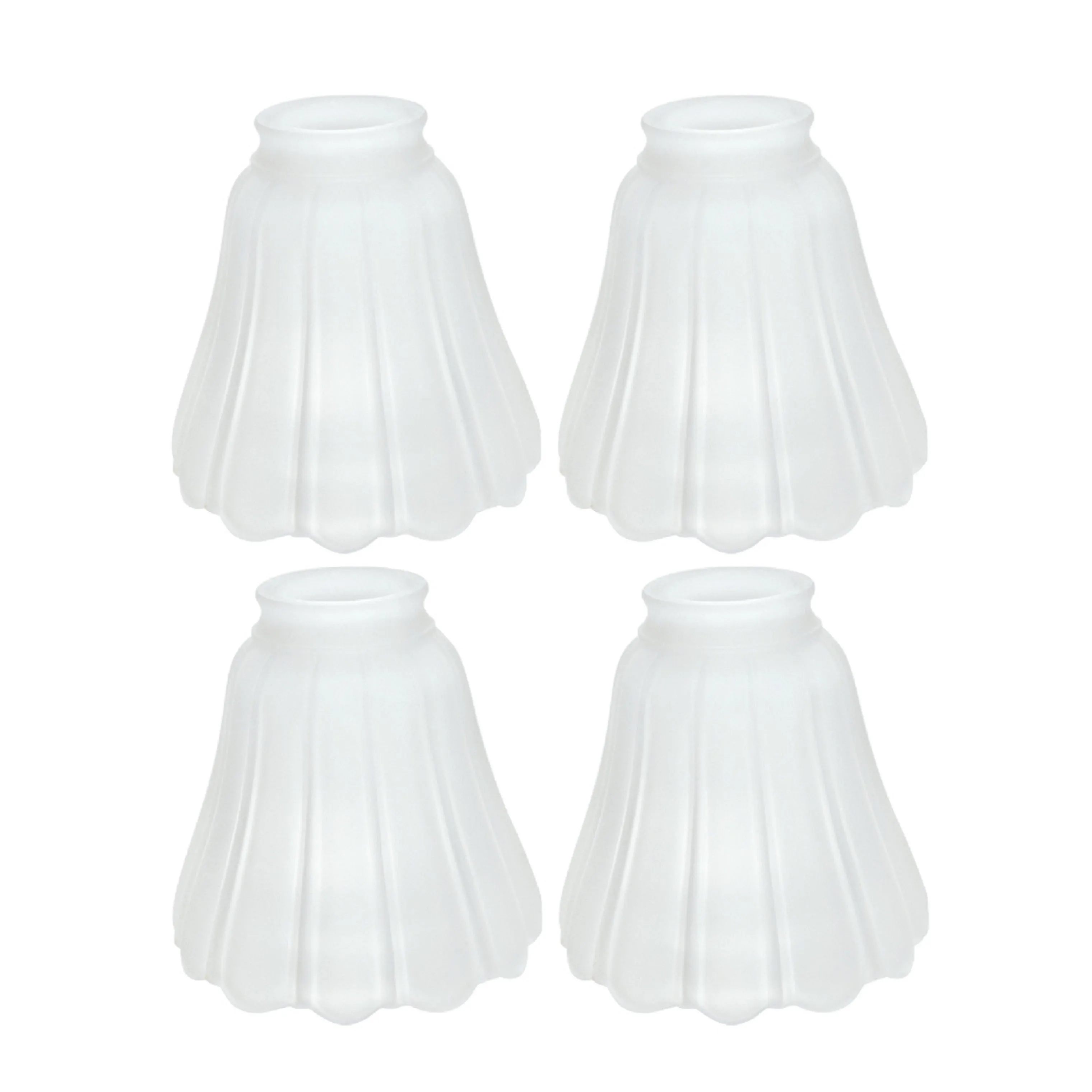 # 23011-4 Transitional Style Replacement Bell Shaped Frosted Ribbed Glass Shade, 2 1/8" Fitter Size, 4 3/4" high x 5" diameter, 4 Pack