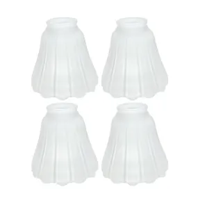 # 23011-4 Transitional Style Replacement Bell Shaped Frosted Ribbed Glass Shade, 2 1/8" Fitter Size, 4 3/4" high x 5" diameter, 4 Pack