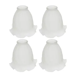 # 23017-4 Transitional Style Replacement Frosted Floral Glass Shade, 2 1/8" Fitter Size, 5 1/4" high x 5 1/8" diameter, 4 Pack