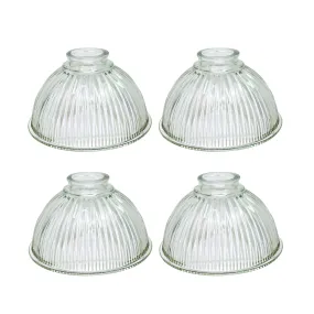 # 23019-4 Transitional Style Replacement Bell Shaped Clear Pebbled Glass Shade, 2 1/2" Fitter Size, 3 5/8" high x 6 3/4" diameter, 4 Pack