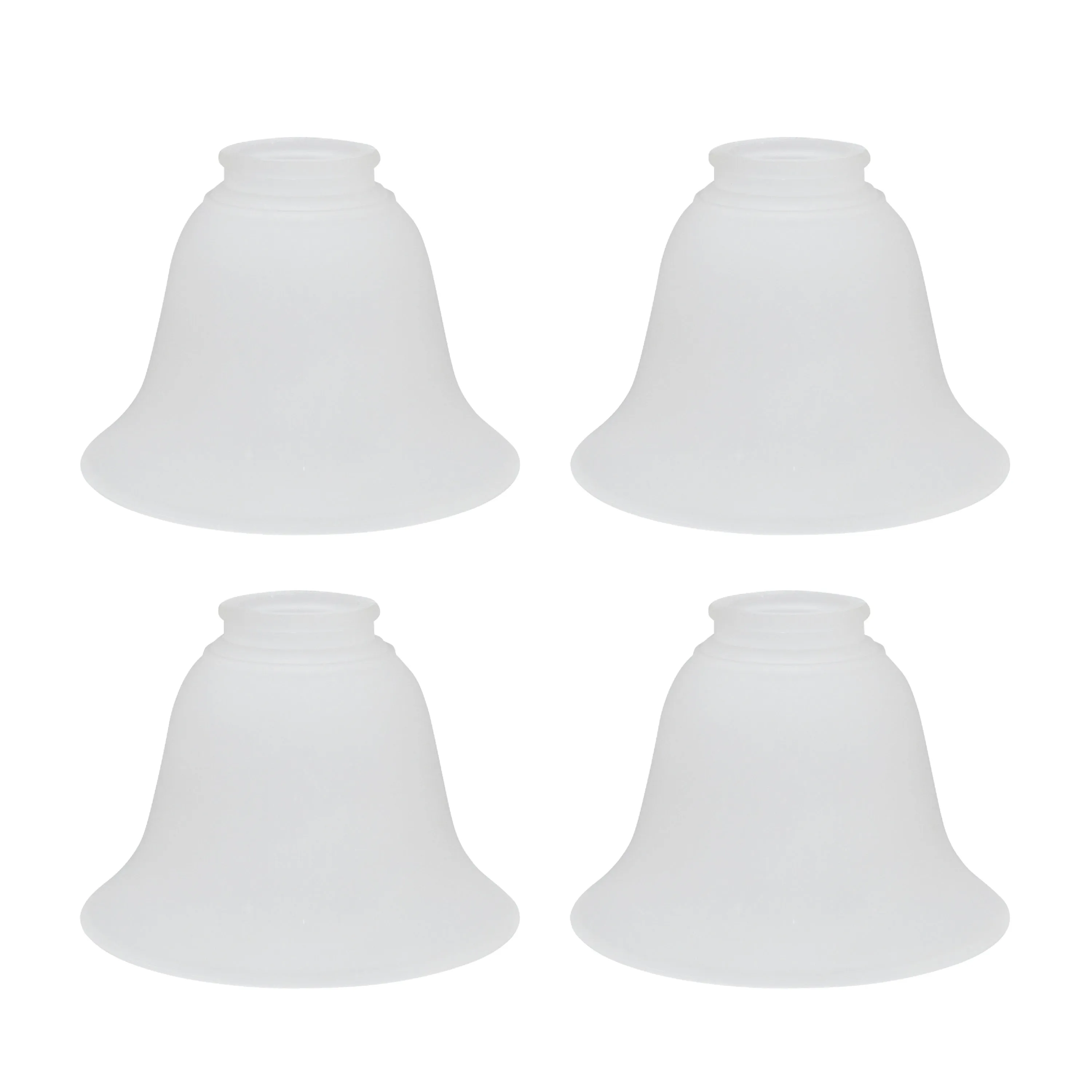 # 23023-4 Transitional Style Replacement Bell Shaped Frosted Glass Shade, 2 1/4" Fitter Size, 4 1/2" high x 6" diameter, 4 Pack