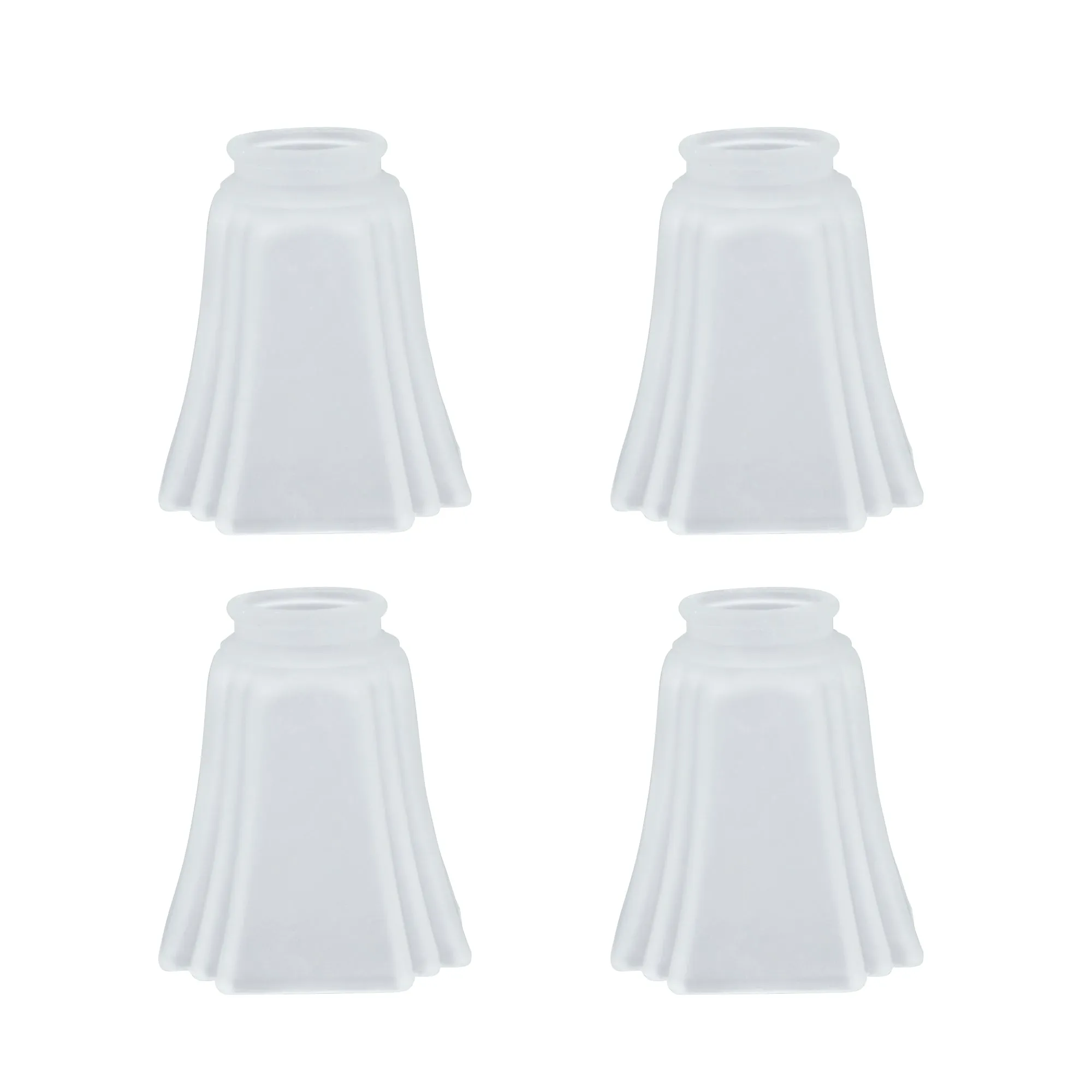 # 23028-4 Transitional Style Replacement Cut Corner Bell Shaped Frosted Glass Shade, 2 1/8" Fitter Size, 4 3/4" high x 4 1/4" diameter, 4 Pack