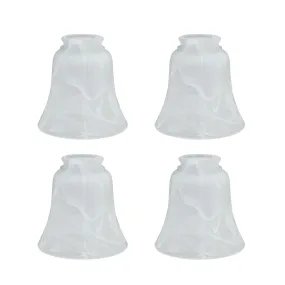 # 23030-4 Transitional Style Replacement Bell Shaped Alabaster Glass Shade, 2 1/4" Fitter Size, 4 3/4" high x 4 3/4" diameter, 4 Pack