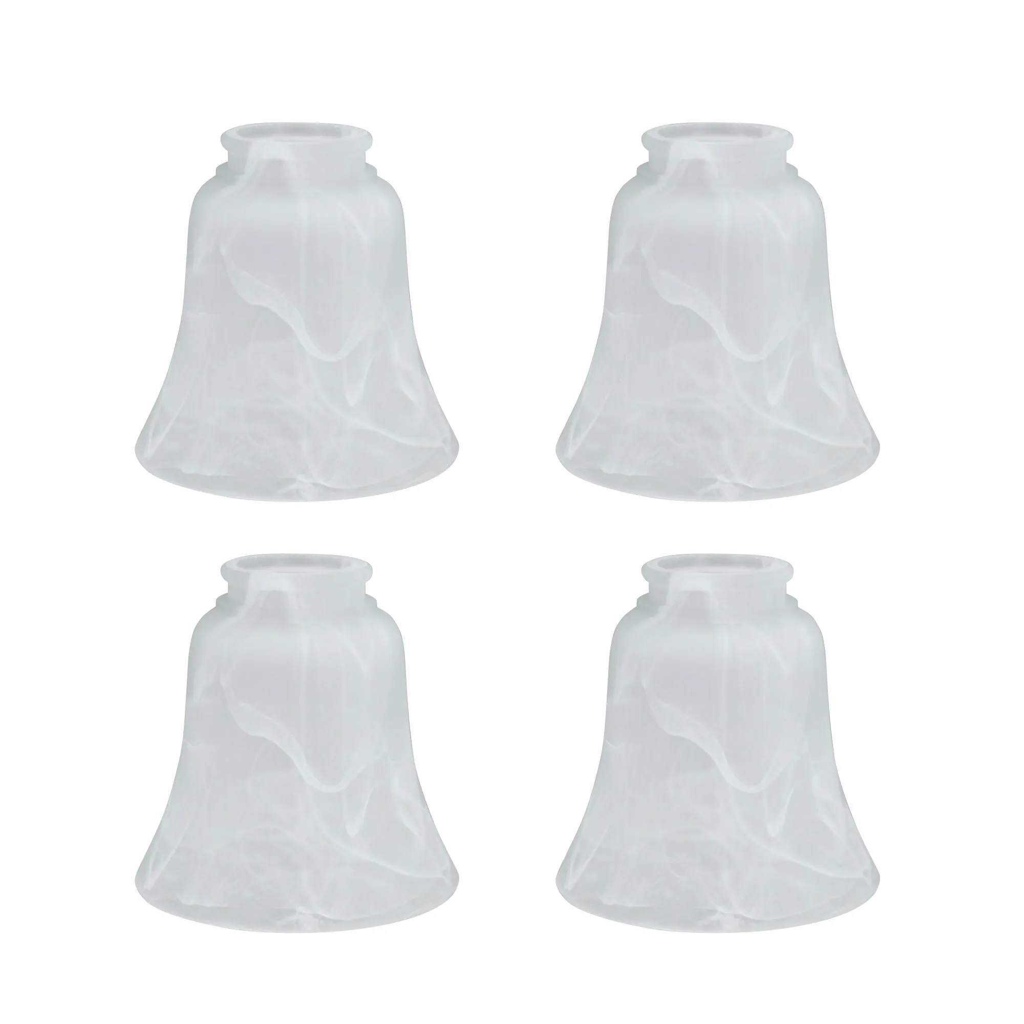 # 23030-4 Transitional Style Replacement Bell Shaped Alabaster Glass Shade, 2 1/4" Fitter Size, 4 3/4" high x 4 3/4" diameter, 4 Pack