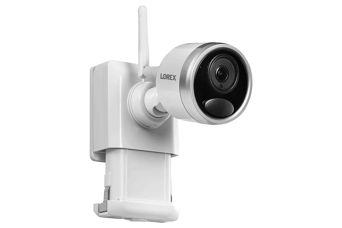 1080p Wire Free Camera System with 4 Battery Operated Cameras, 65ft Night Vision, Mic and Speaker for Two-Way Audio