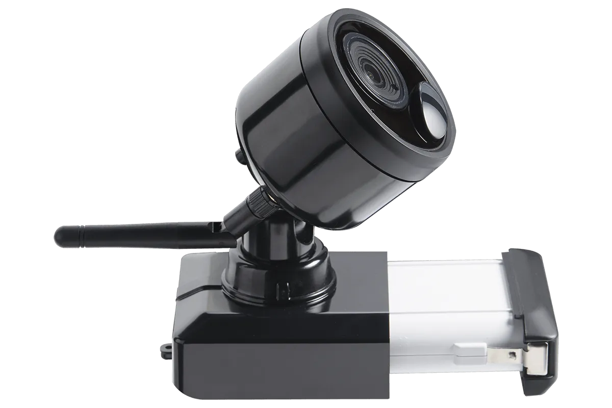 1080p Wire Free Camera System with Two Battery-Powered Black Cameras, 75ft Night Vision, Two-Way Audio