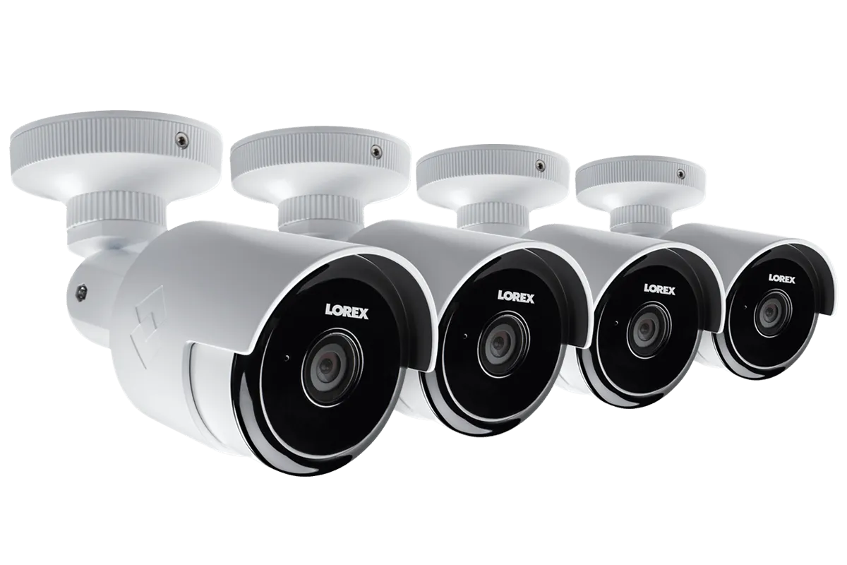 2K Outdoor WiFi Security Camera with 60ft Night Vision and 155 degree Wide-Angle Lens, Free Cloud Recording, Two Way Audio (4 Pack)