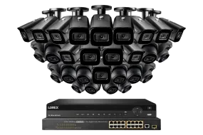 32-Channel 4K Nocturnal NVR System with Fourteen Audio Domes and Fourteen Audio Bullet Smart IP Cameras