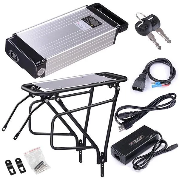 36v 14ah Electric Bicycle Lithium (Li-Ion) Battery with Mounting Rack