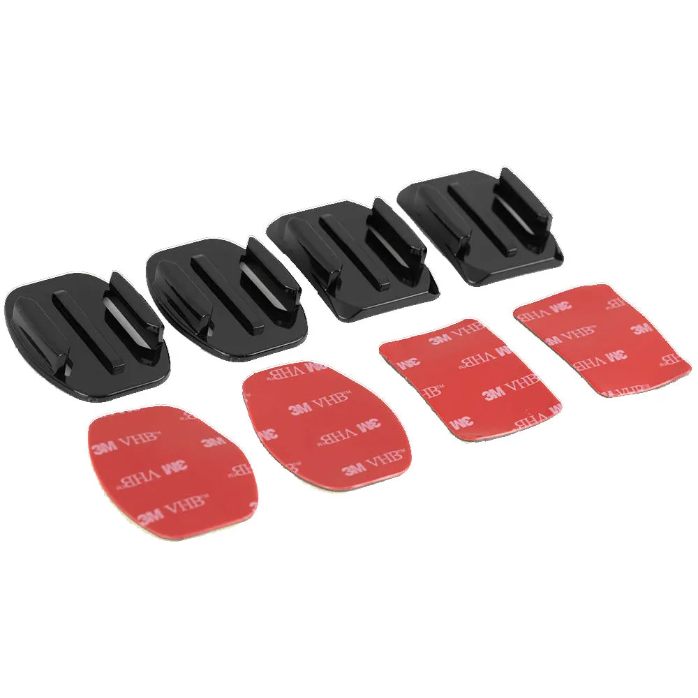 3M Adhesive Sticky Pad Compatible for GoPro Action Camera Accessories [8 in 1] [2 Flat & 2 Curved Mounts with 3M Sticker] Mount Kit for Helmet