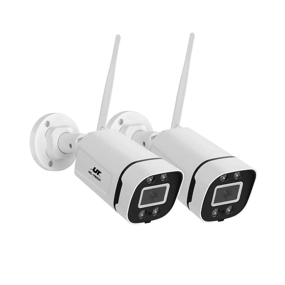 3MP Wireless CCTV Cameras, IP65 Waterproof, 2-Pack - UL-tech