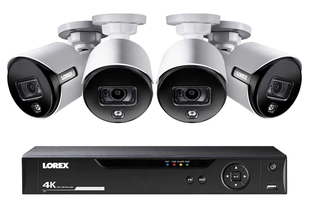 4K Ultra HD 8 Channel Security System with 4 Active Deterrence 4K (8MP) Cameras