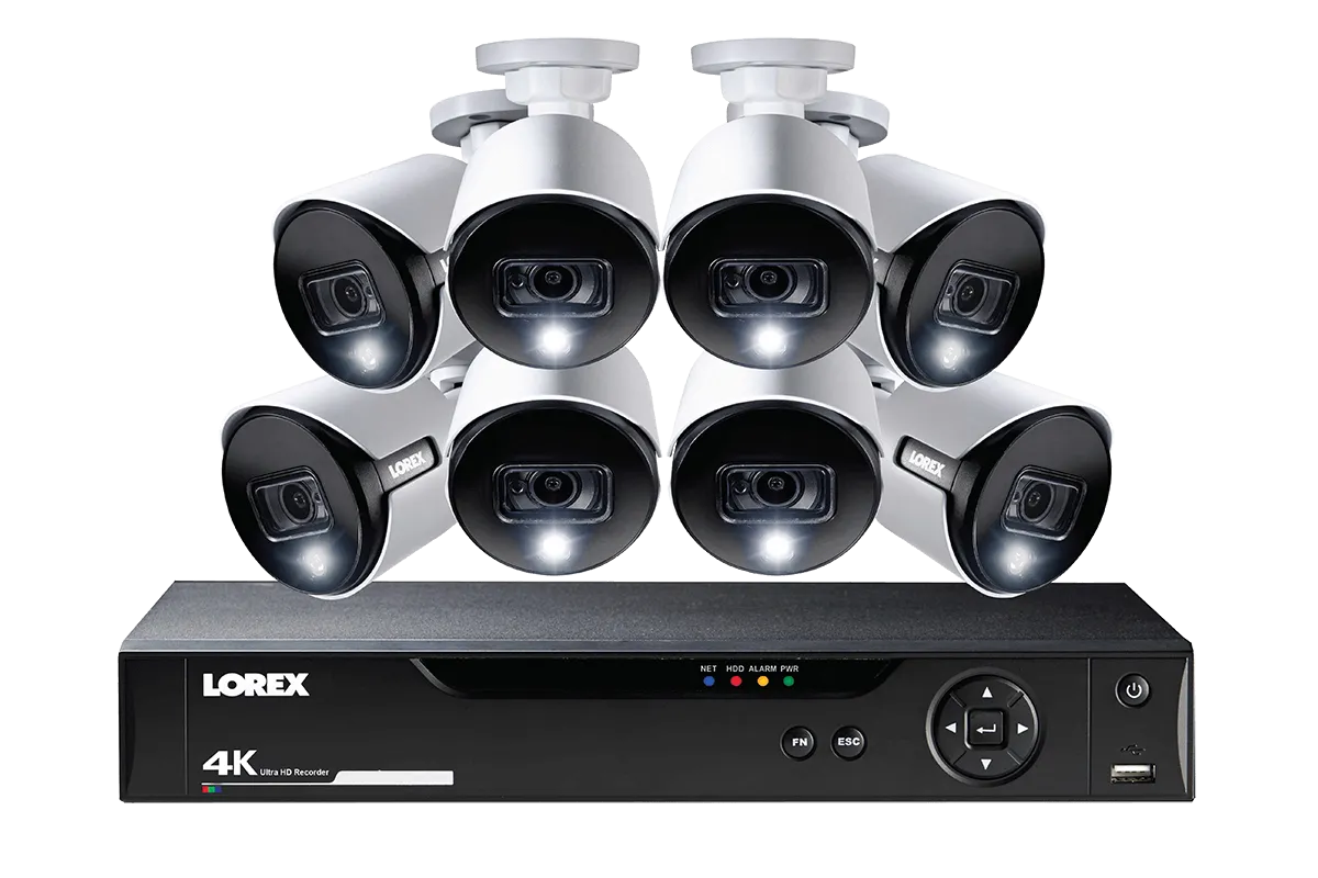 4K Ultra HD 8 Channel Security System with 8 Active Deterrence 4K (8MP) Cameras