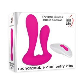 Adam & Eve Rechargeable Dual Entry Vibe w/Remote - Pink