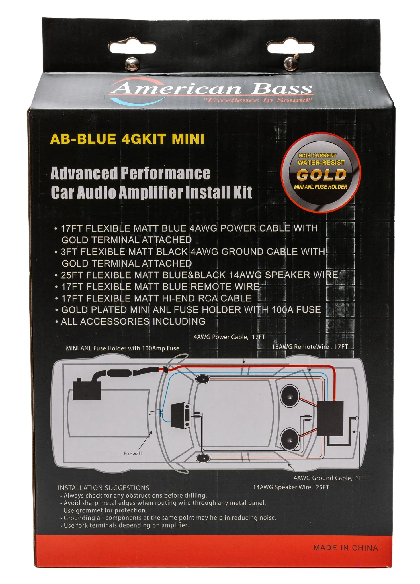 American Bass 4 Gauge Amplifier Kit