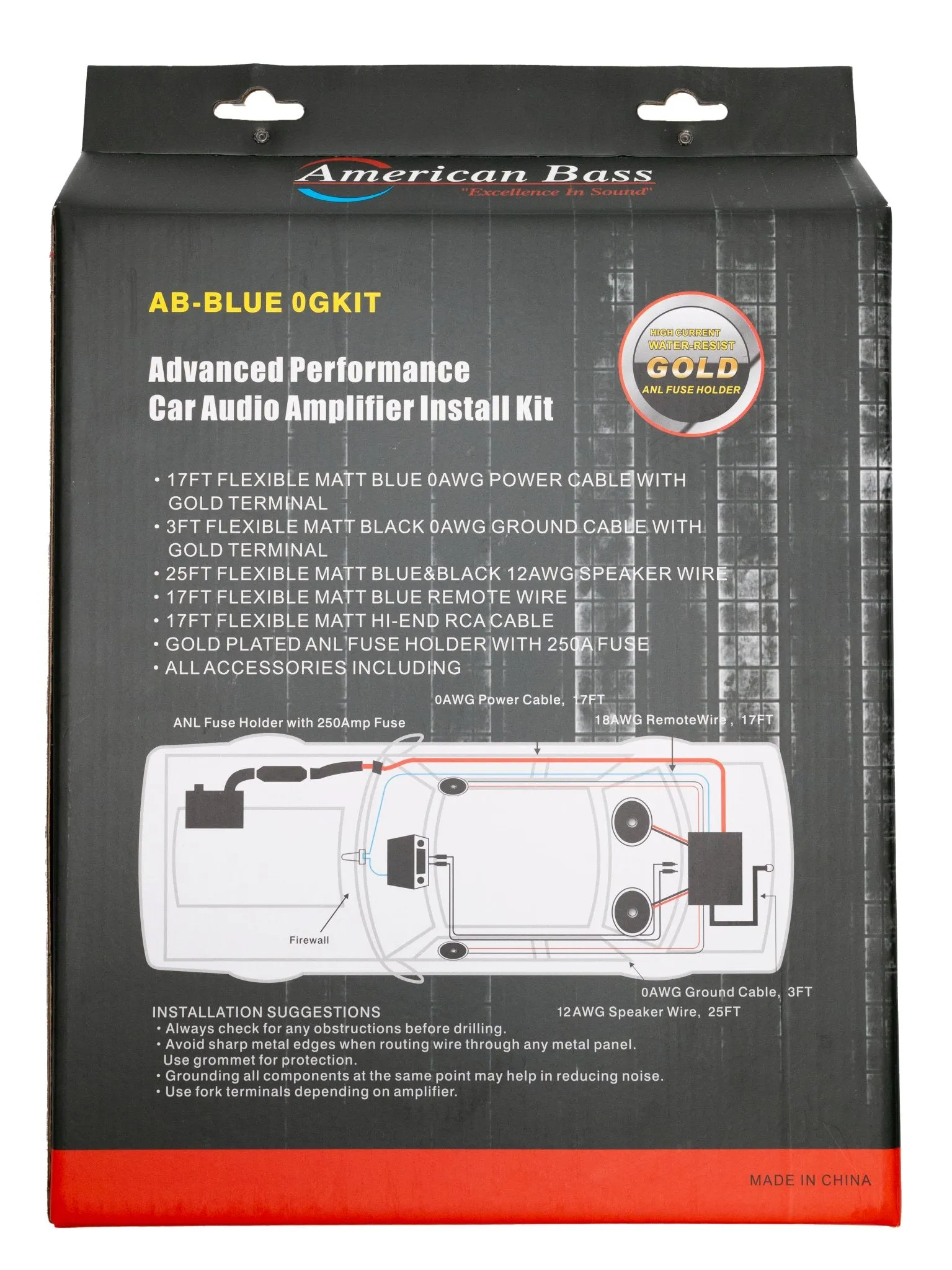 American Bass 4 Gauge Amplifier Kit