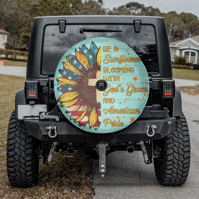 Be A Sunflower Tire Cover - Christian Tire Cover