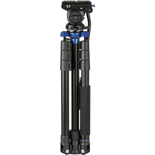 Benro Reverse-Folding Aluminum Travel Tripod with S4Pro Fluid Video Head