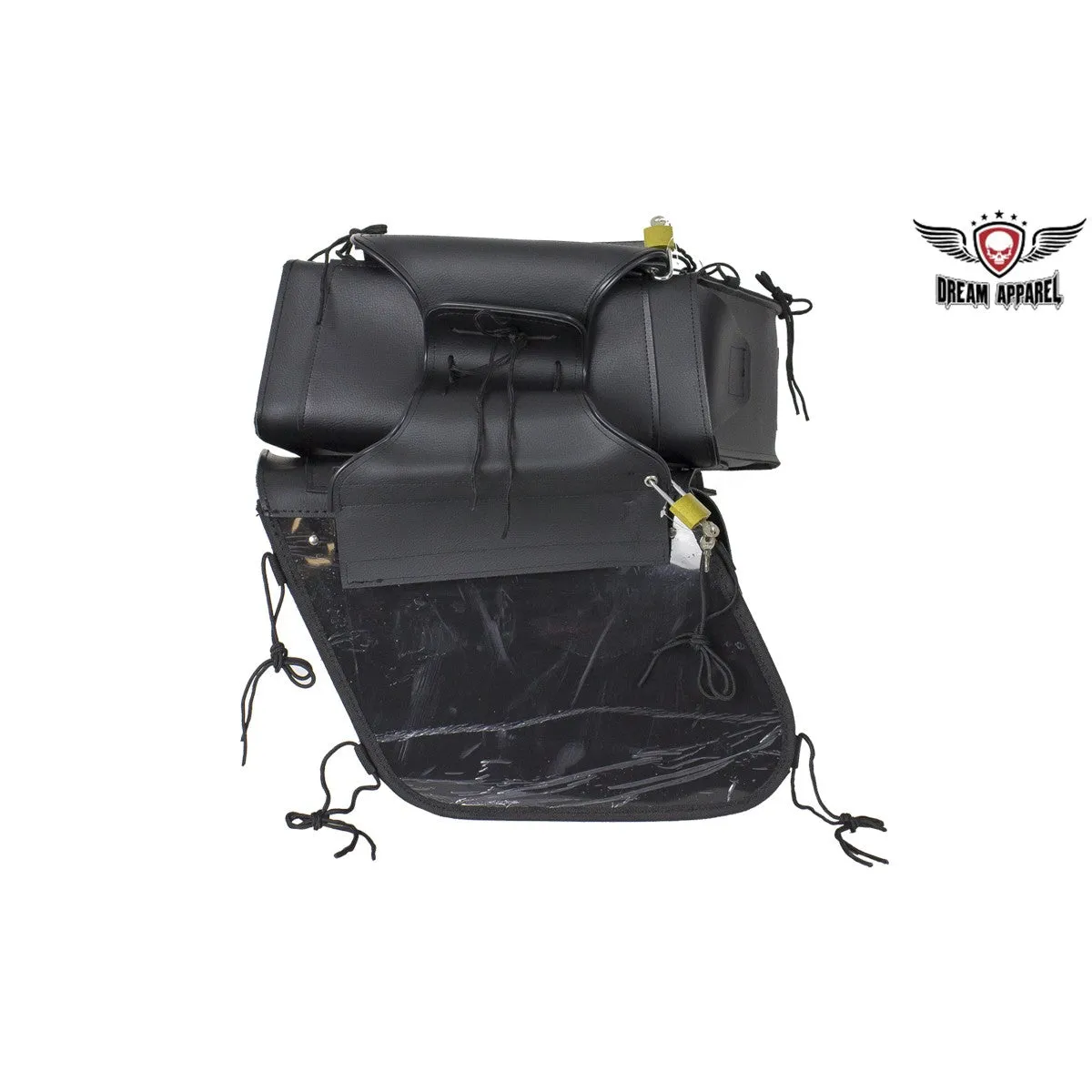 Black Motorcycle Saddlebag with Gun Pockets