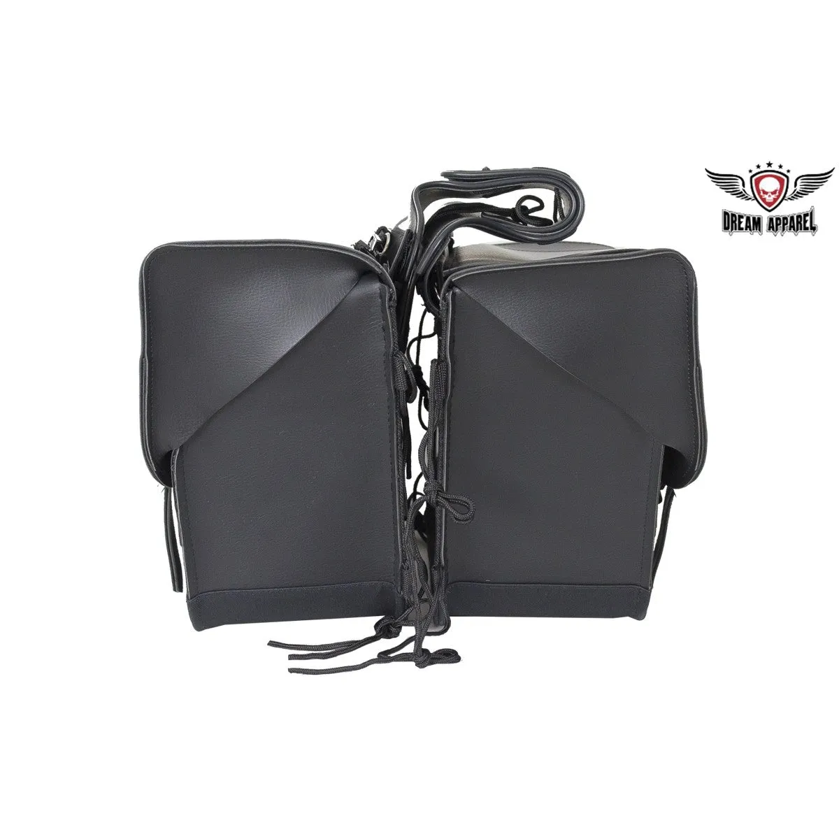 Black Motorcycle Saddlebag with Gun Pockets