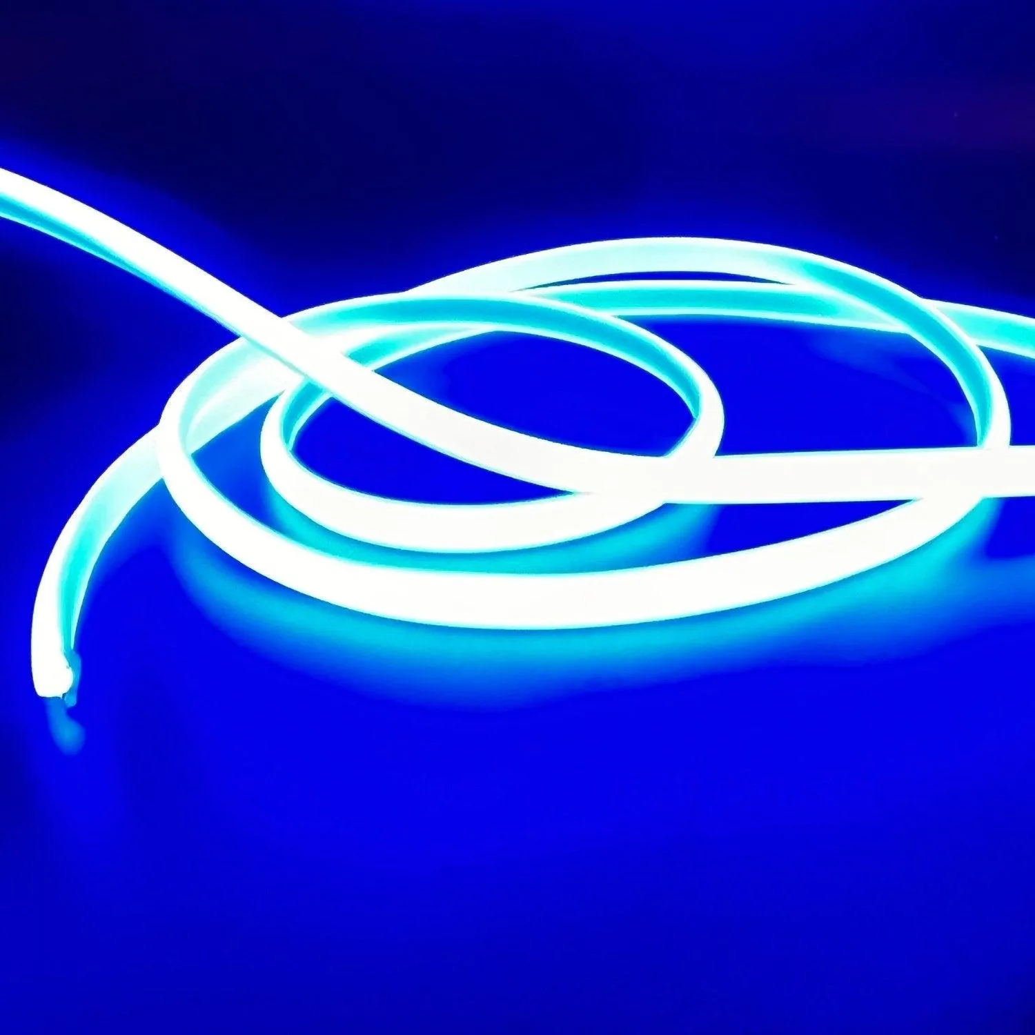 COB LED Strip Light Blue Neon Flex 220V 240V 288 LEDs/m IP65 with UK Plug