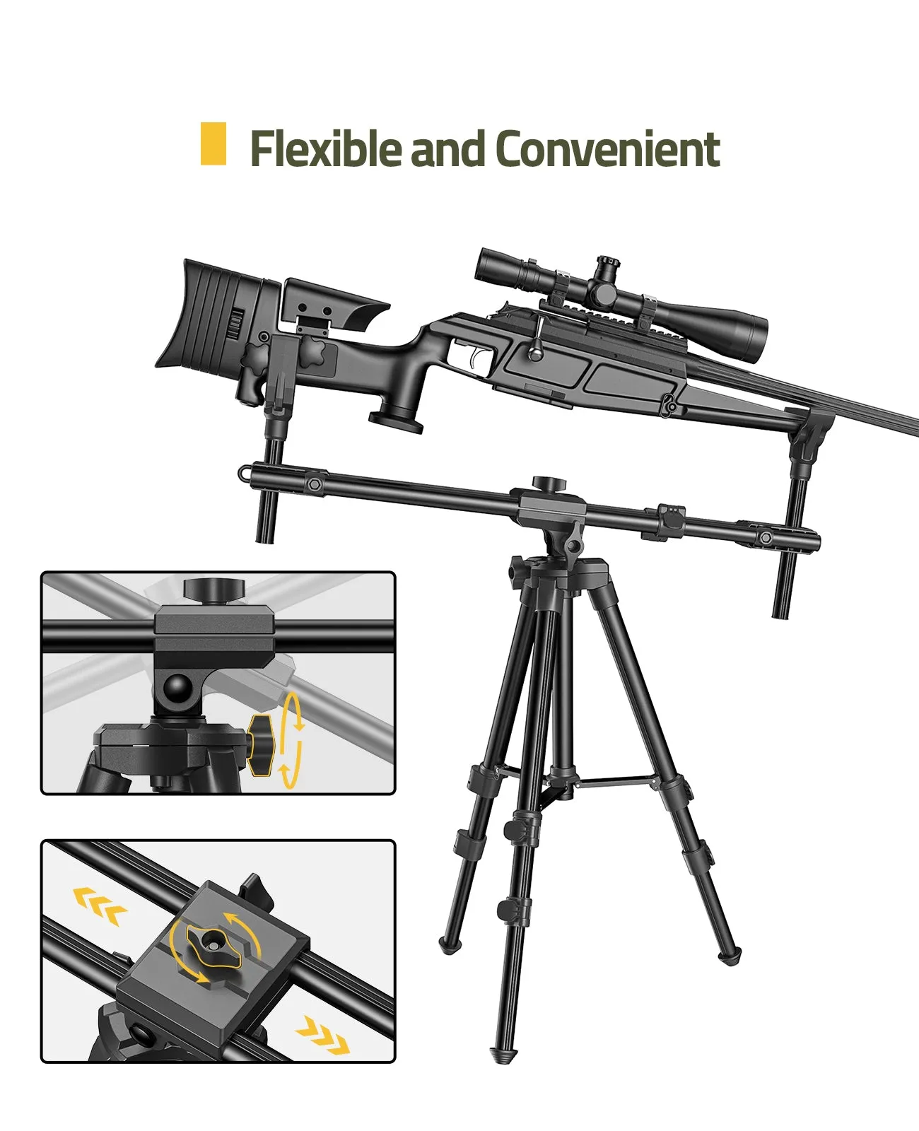 Cvlife Shooting Tripods for Rifles with 360° QD V Yoke Rest