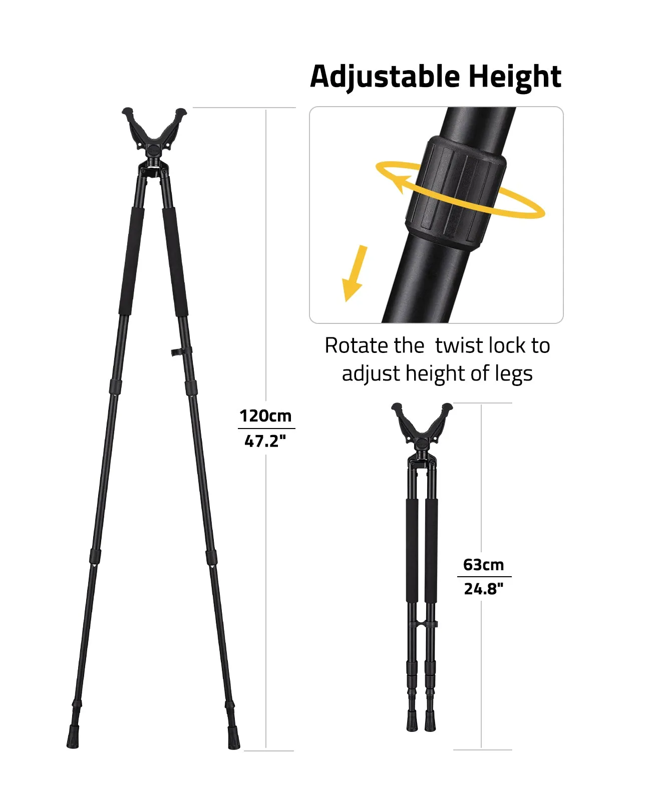 Cvlife Shooting Tripods for Rifles with 360° QD V Yoke Rest