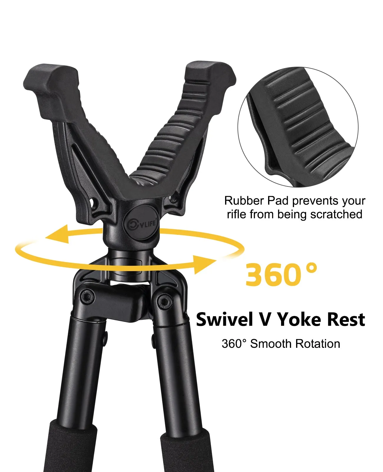 Cvlife Shooting Tripods for Rifles with 360° QD V Yoke Rest