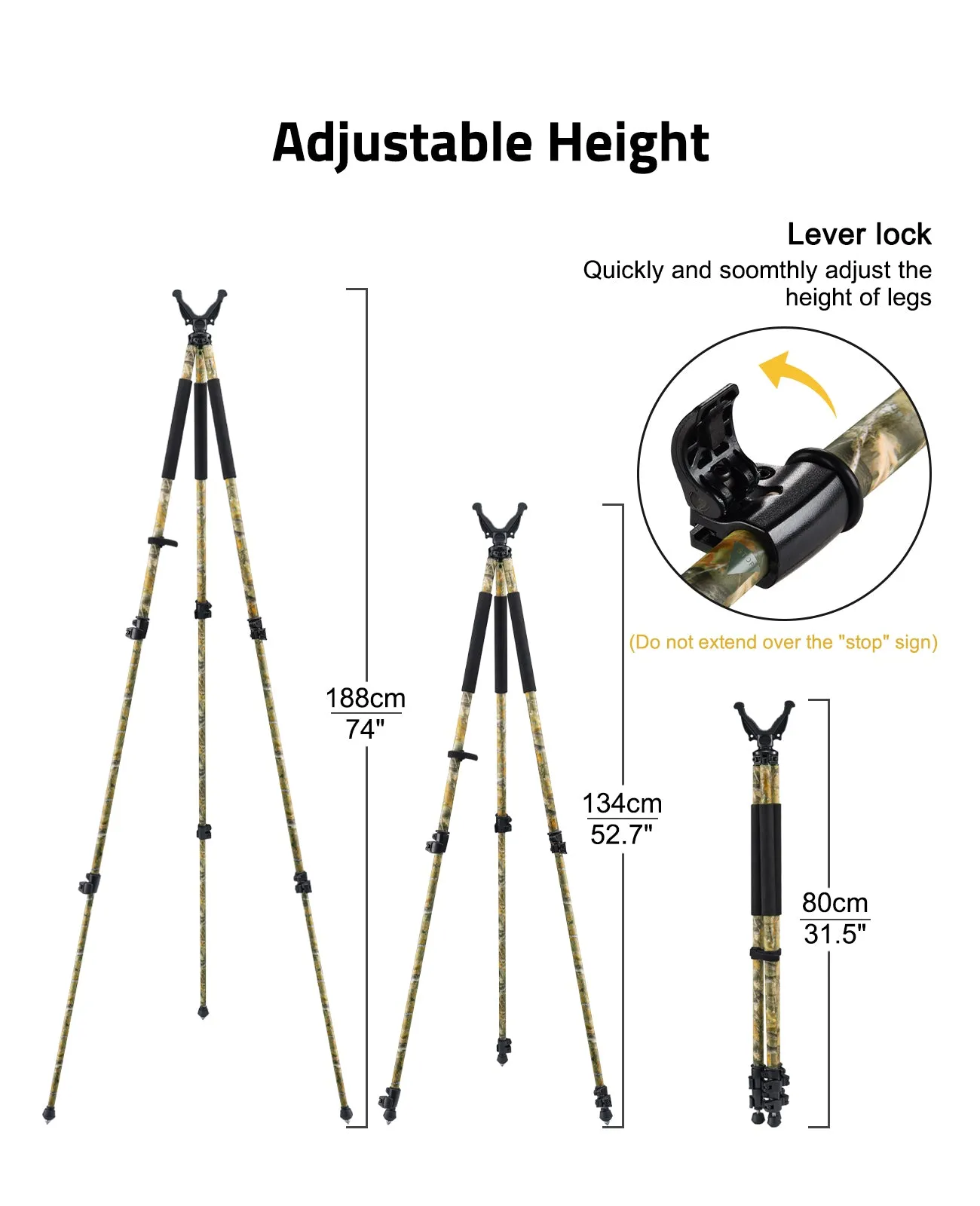 Cvlife Shooting Tripods for Rifles with 360° QD V Yoke Rest