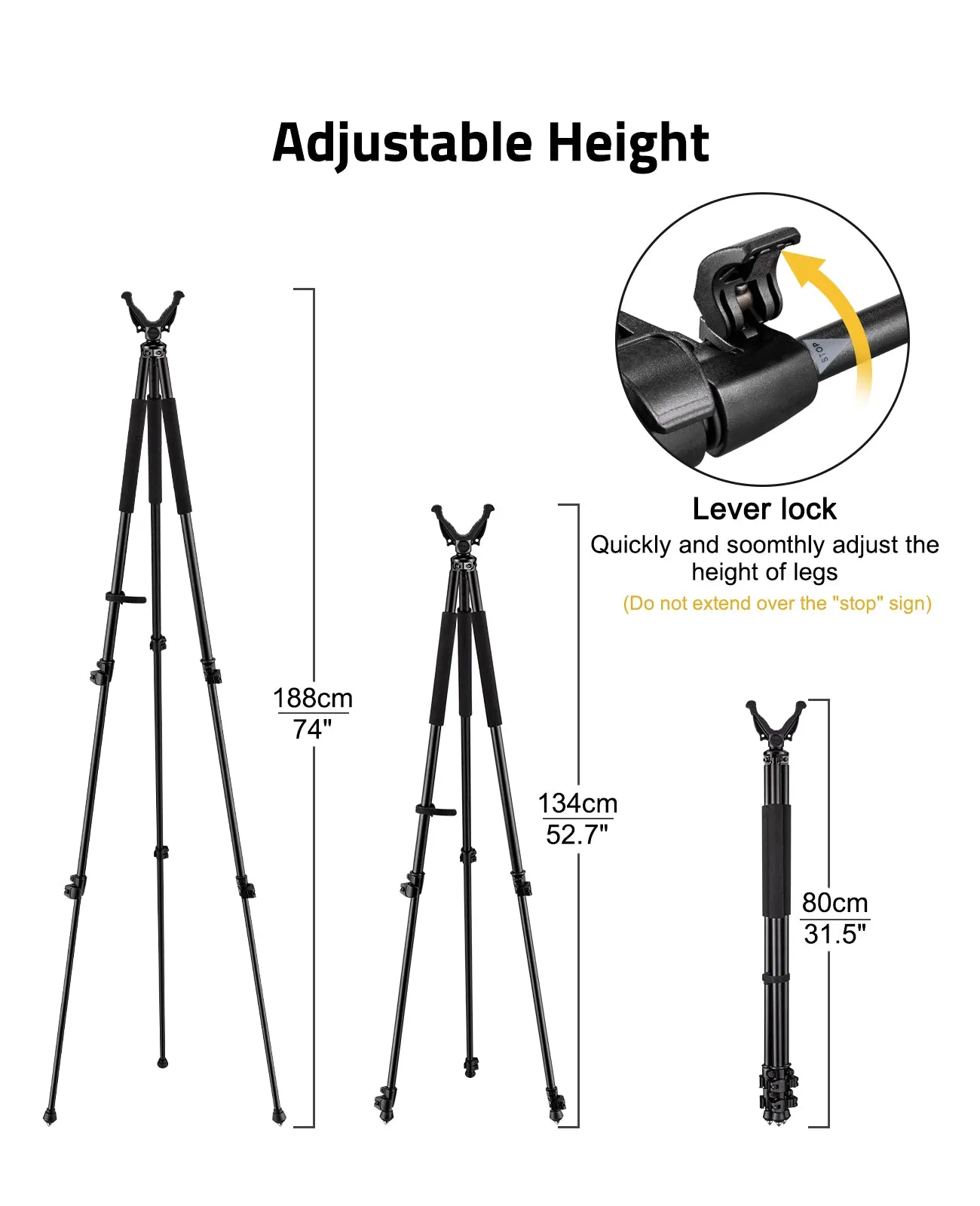 Cvlife Shooting Tripods for Rifles with 360° QD V Yoke Rest