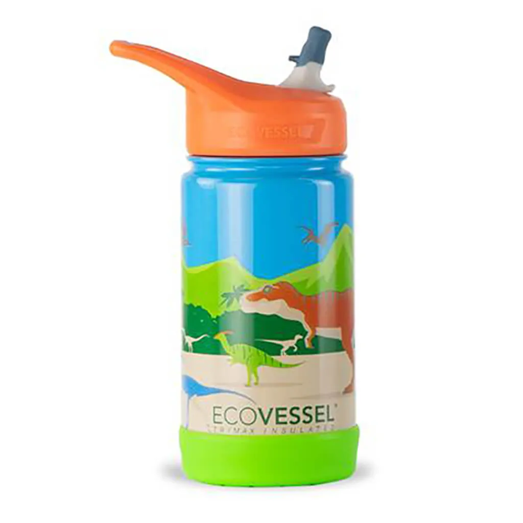 EcoVessel Insulated Stainless Steel Kids Bottle Dinosaur