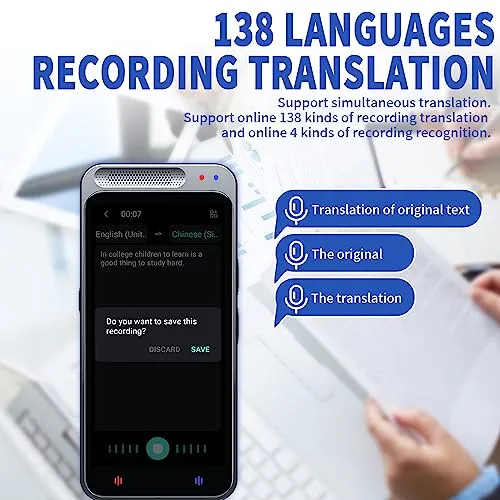 EVO Gimbals AI Translator, Small and Portable Translator Device with 138 Languages Real Time, Online and Offline Instant Two Way Voice and Photo Translation, 4” Touchscreen for Travel, Business