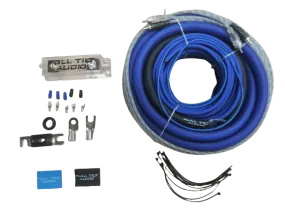 Full Tilt 1/0 Gauge AWG Blue/Black Amplifier/Amp Wire Kit