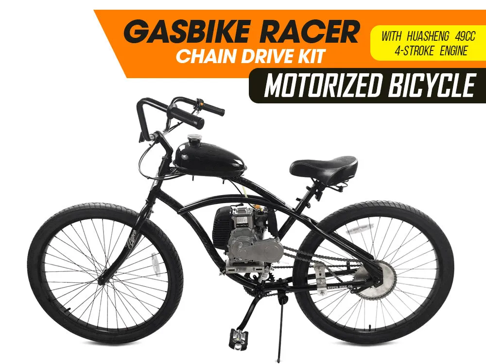 GasBike Racer Chain Drive Motorized Bicycle