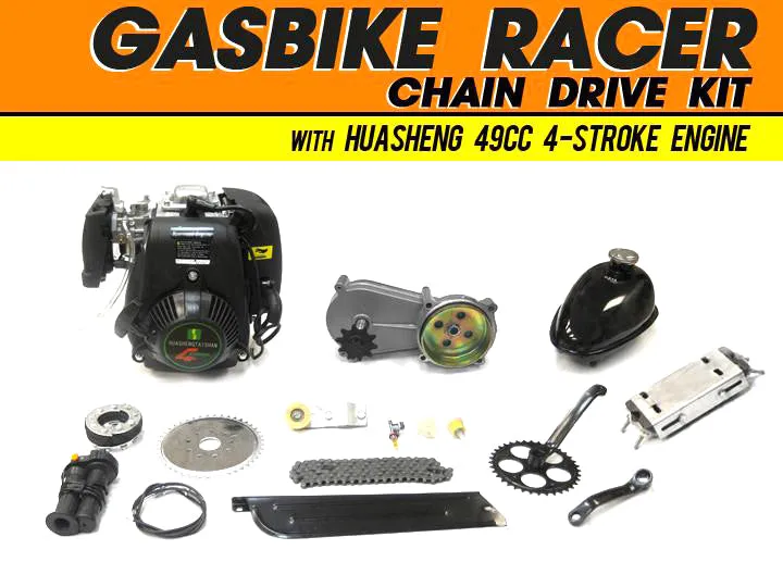 GasBike Racer Chain Drive Motorized Bicycle