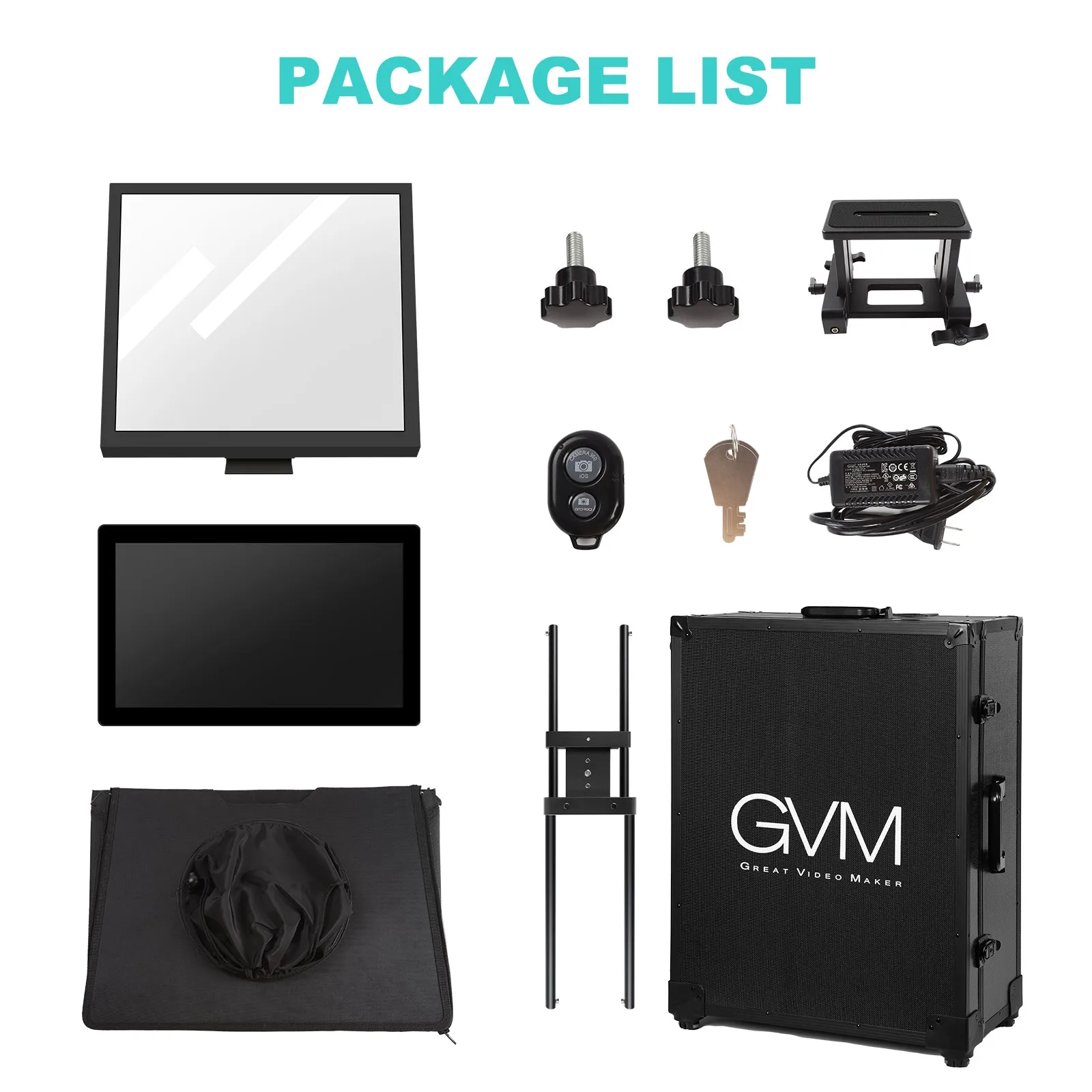 Gvm Teleprompter Travel Kit With 18.5 Android All In One Monitor And Flight Case