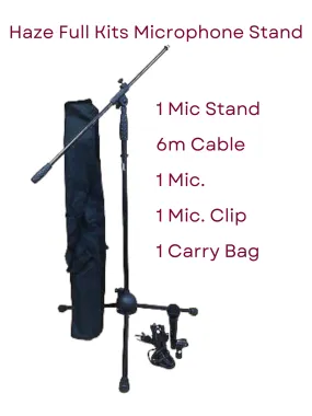 Haze MS1 Adjustable Telescopic Boom Microphone Stand   6m Cable, Mic, Clip, Carry Bag (Bulk Buy Options)