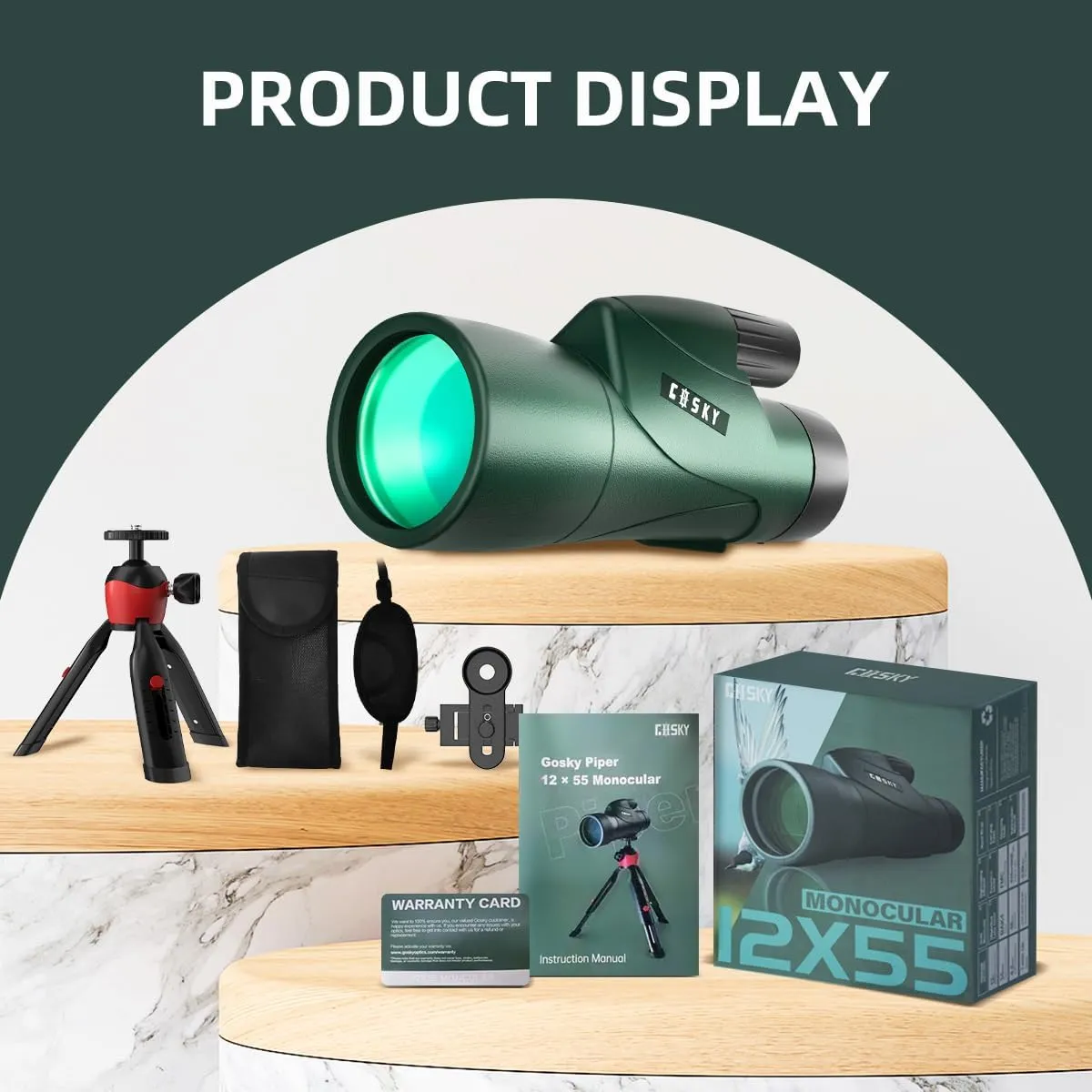 High Definition Monocular Telescope and Quick Smartphone Holder