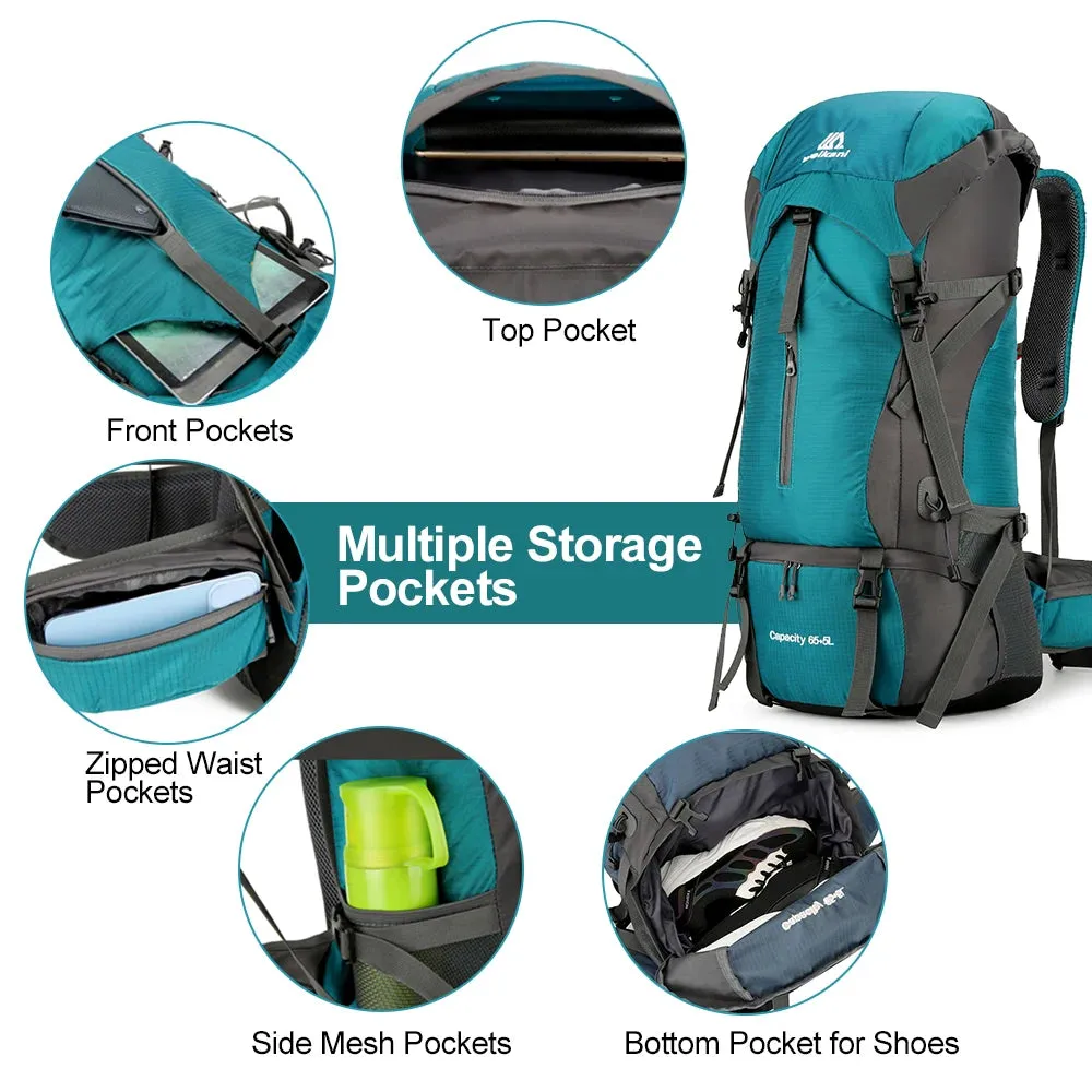 Hiking Backpack 70L Waterproof & Lightweight | Free Rain Cover