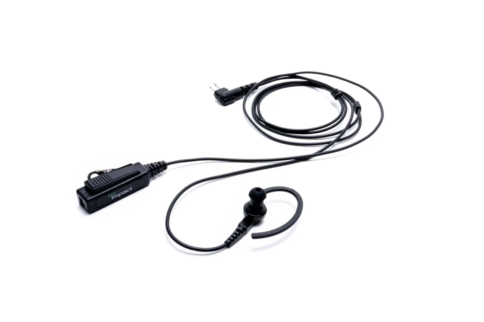 Impact Platinum Series 2-Wire Surveillance Kit for Two-Way Radio with Ear Hook w/ In-Ear Bud K2-P2W-EH4-NC