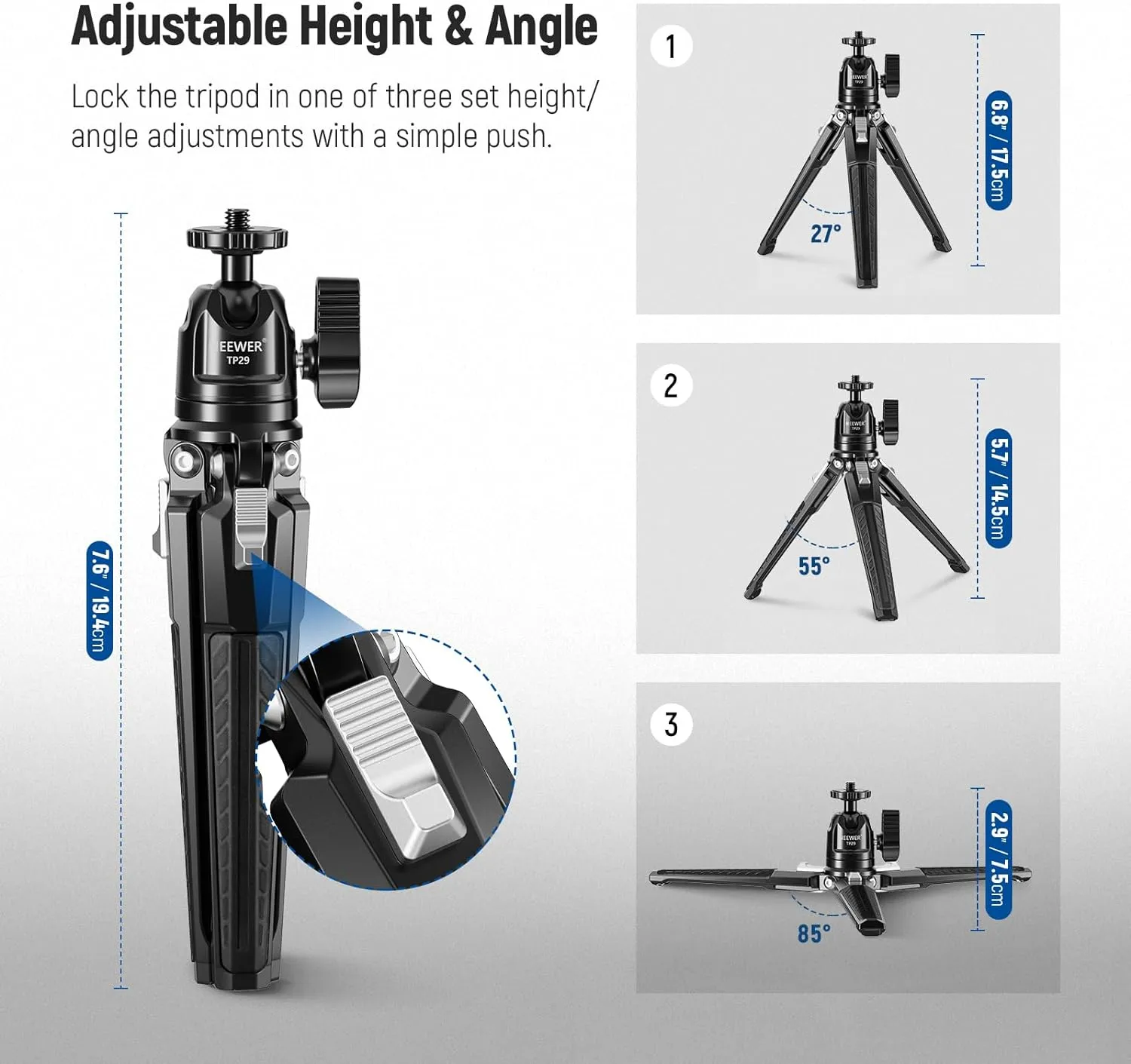 NEEWER TP29 Metal Tabletop Mini Tripod